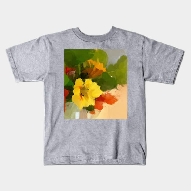 Nasturtium Kids T-Shirt by Flowers and Stuff